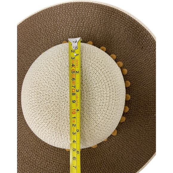 Adrienne Vittadini | Accessories | Adrienne Vittadini Womens  Adrienne Vittadini Womens Wide Brim Paper Sun Hat Pom Trim Summer One Size